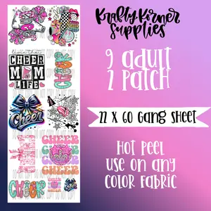 Cheer DTF Transfer Gang Sheet, 22 x 60