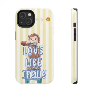 Curious George - Faith & Inspiration Phone Case  Cute Monkey Cartoon with Love Like Jesus Christian Quote  Cover for iPhone 16 15 14 13 12 SE Max Pro, For Samsung Galaxy S20 S21 S22 S23 PLUS ULTRA FE, Gift