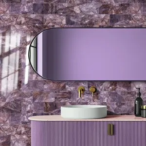 Simple Simulated Marble Brick Pattern Wall Stickers, 32PC,Imitation Tile Self-Adhesive Wall Stickers, Waterproof Wall Stickers, Suitable for Living Room, Kitchen and Bathroom Wall Decoration Decorative Ornaments funny stickers kitchen decor Purple