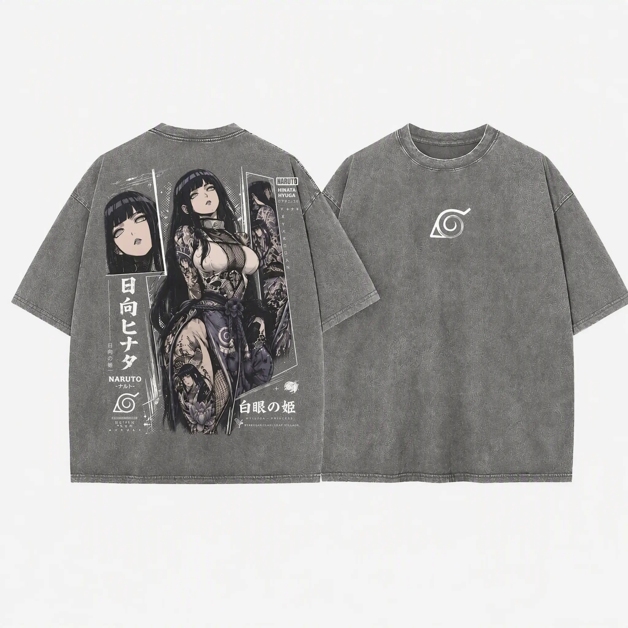Hinata Hyuga Naruto Tee - Hinata Hyuga Vintage Washed T-Shirt |   Byakugan Princess |   Hyuga Clan Anime Manga Graphic Tee |   Heavy Cotton Unisex Oversized Streetwear Top
