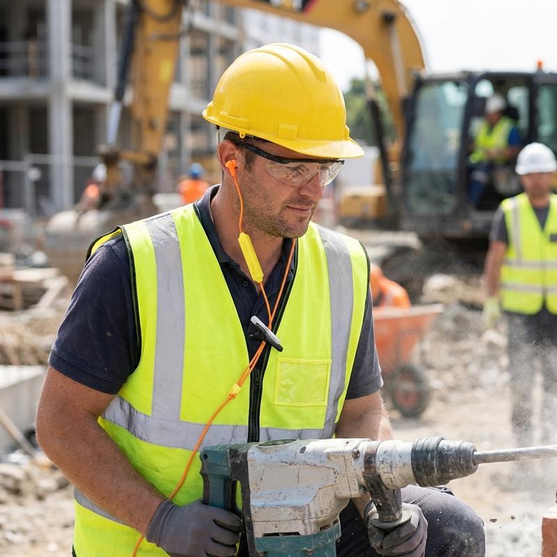 Ear Plugs Bluetooth Earphone for Work, Noise Suppression, Hearing Protection,Construction Sites, Noisy Places Blue