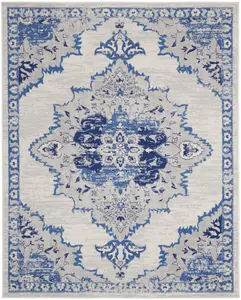 Nourison Home Whimsicle WHS14 Ivory Blue Transitional Power-loomed Rug