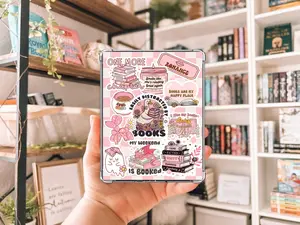Easily Distracted By Books Goose Sparkly Kindle Insert for Clear Case, Glitter Overlay Kindle Paper Insert, Bookish Kindle Accessory