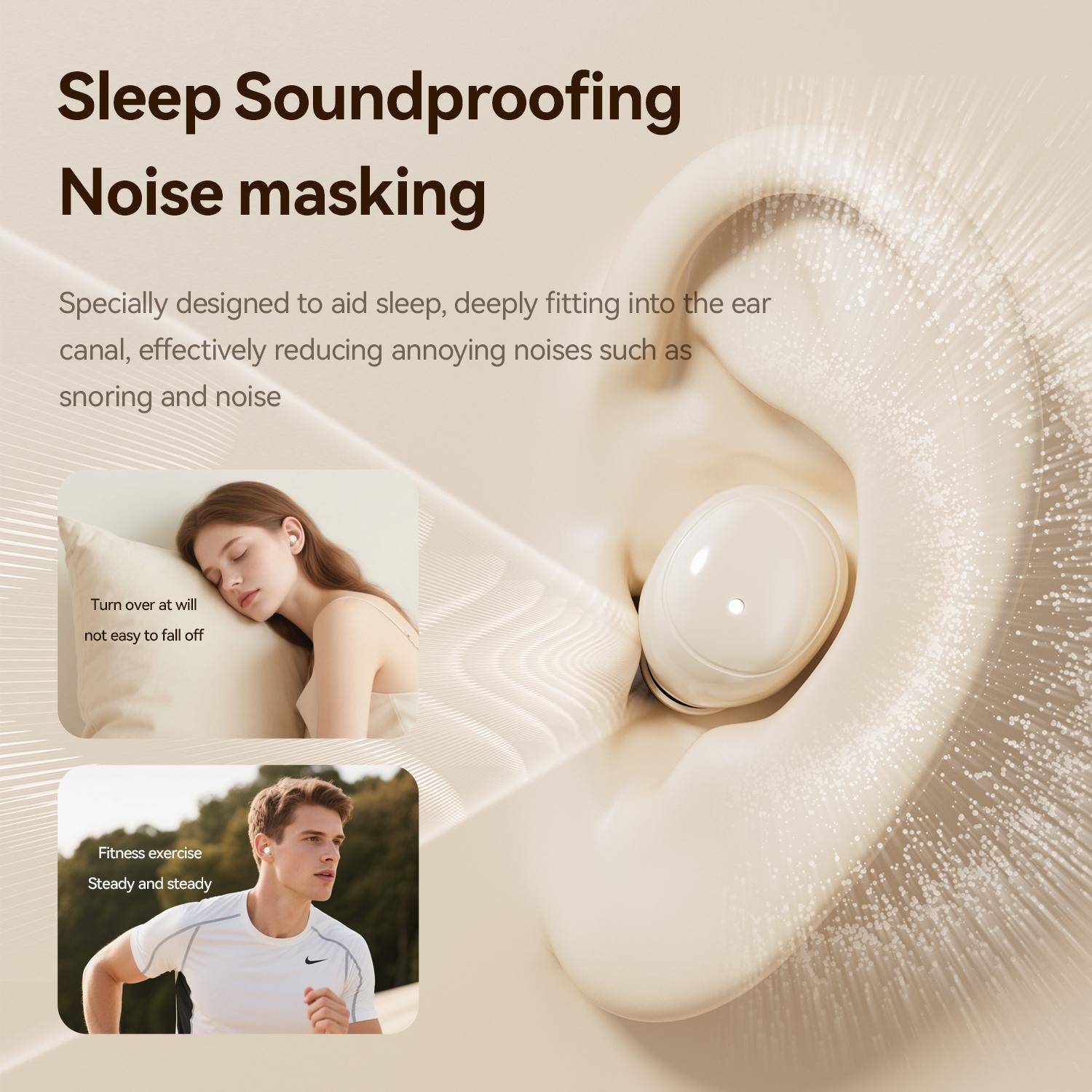 CHENRUIDA M126 Wireless Bluetooth Headphones Tiny Size Invisible Earbuds Waterproof with Mic for Work Sport Sleeping 2 Pairs Mini Short Handle Design