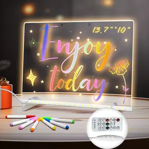 Stop Screen Time & Wall Graffiti! 13.7"X10" LED Light Up Drawing Board with 13 Color Modes, Battery Powered, No Mess Reusable Doodle Pad, Perfect Birthday Gift for Girls Boys 3-12