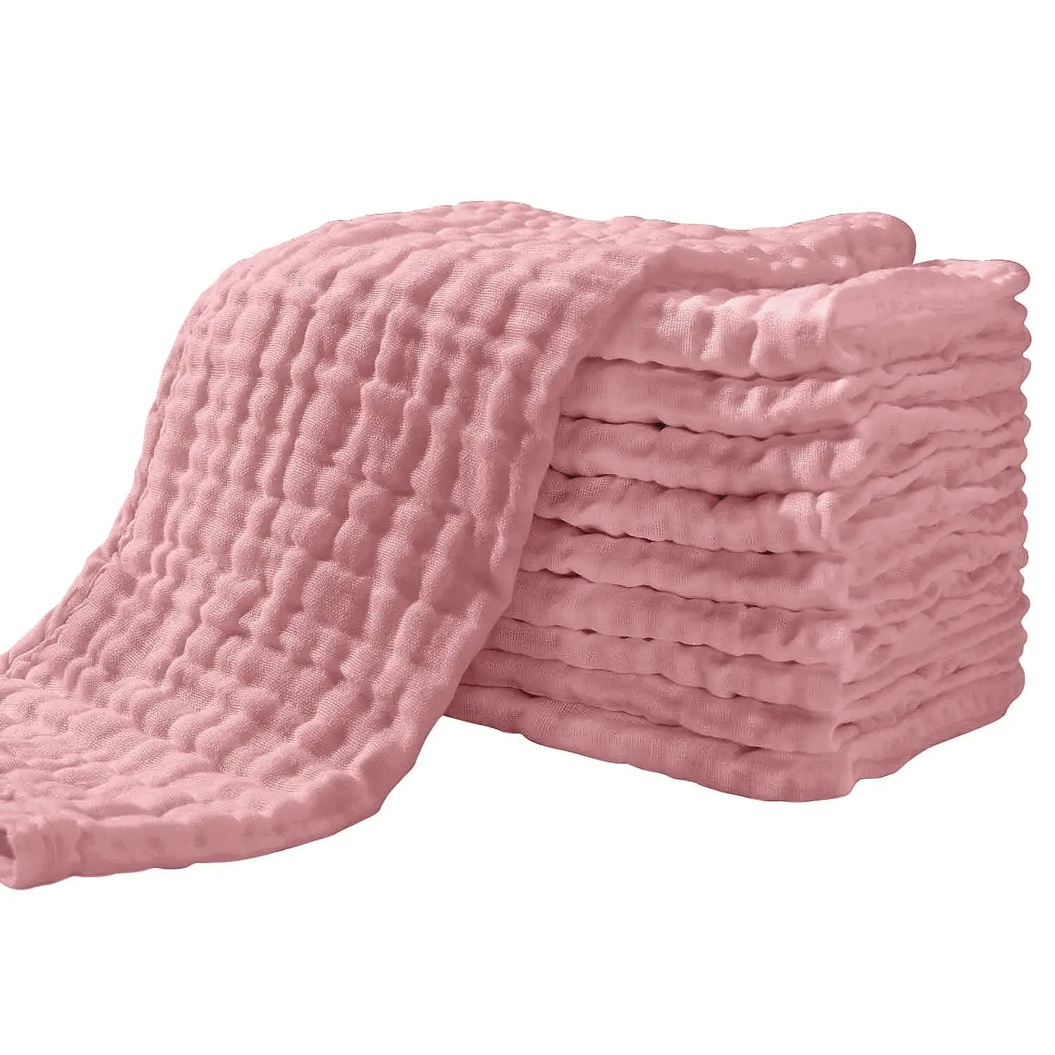 Yoofoss 10-Pack 100% Cotton Plain Muslin Burp Cloths for Unisex 6-9 Months Babies, Large 20"x10" Super Soft Absorbent Bath & Face Towels,sohochic