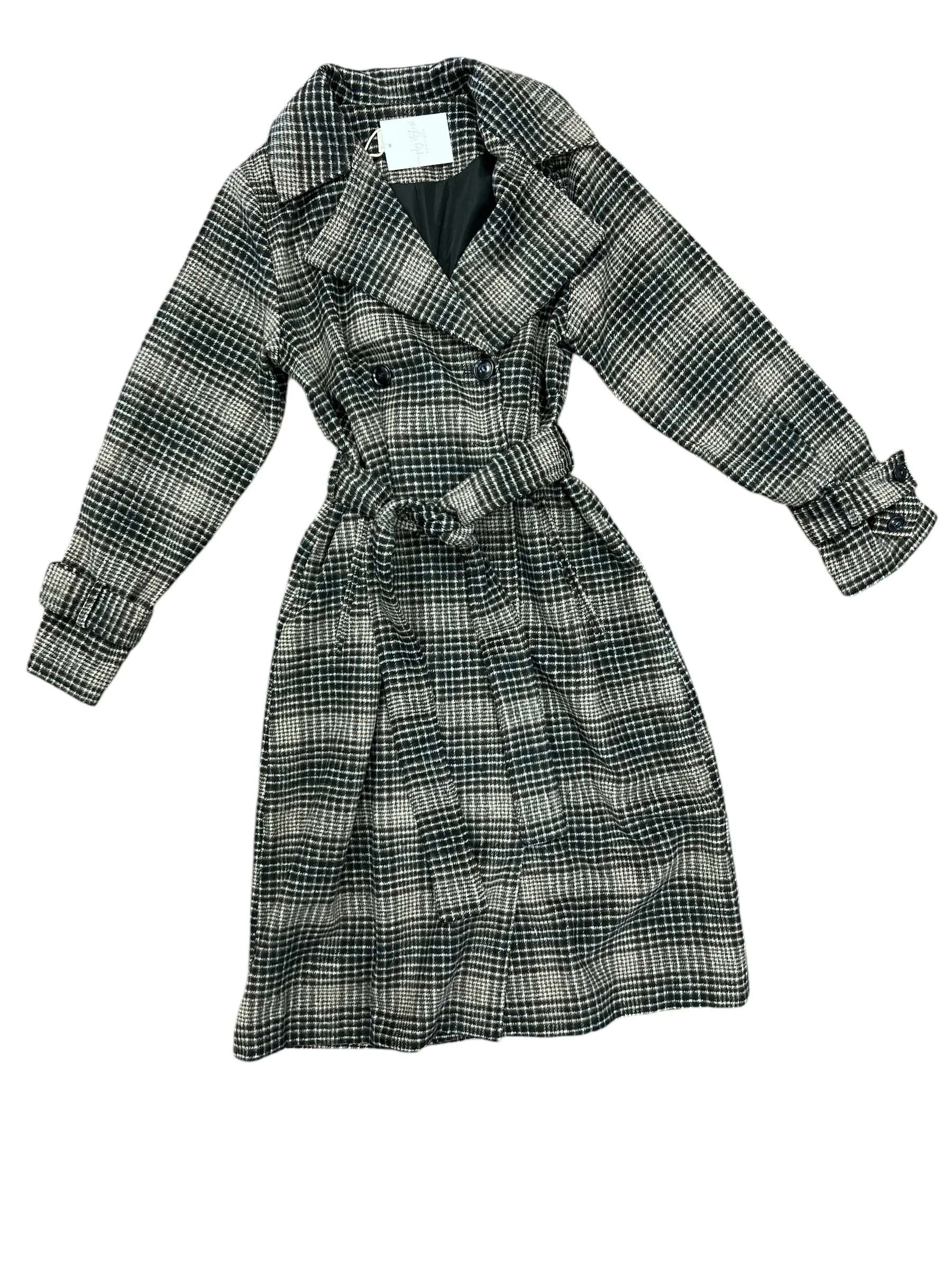 Jackie Plaid Trench Coat