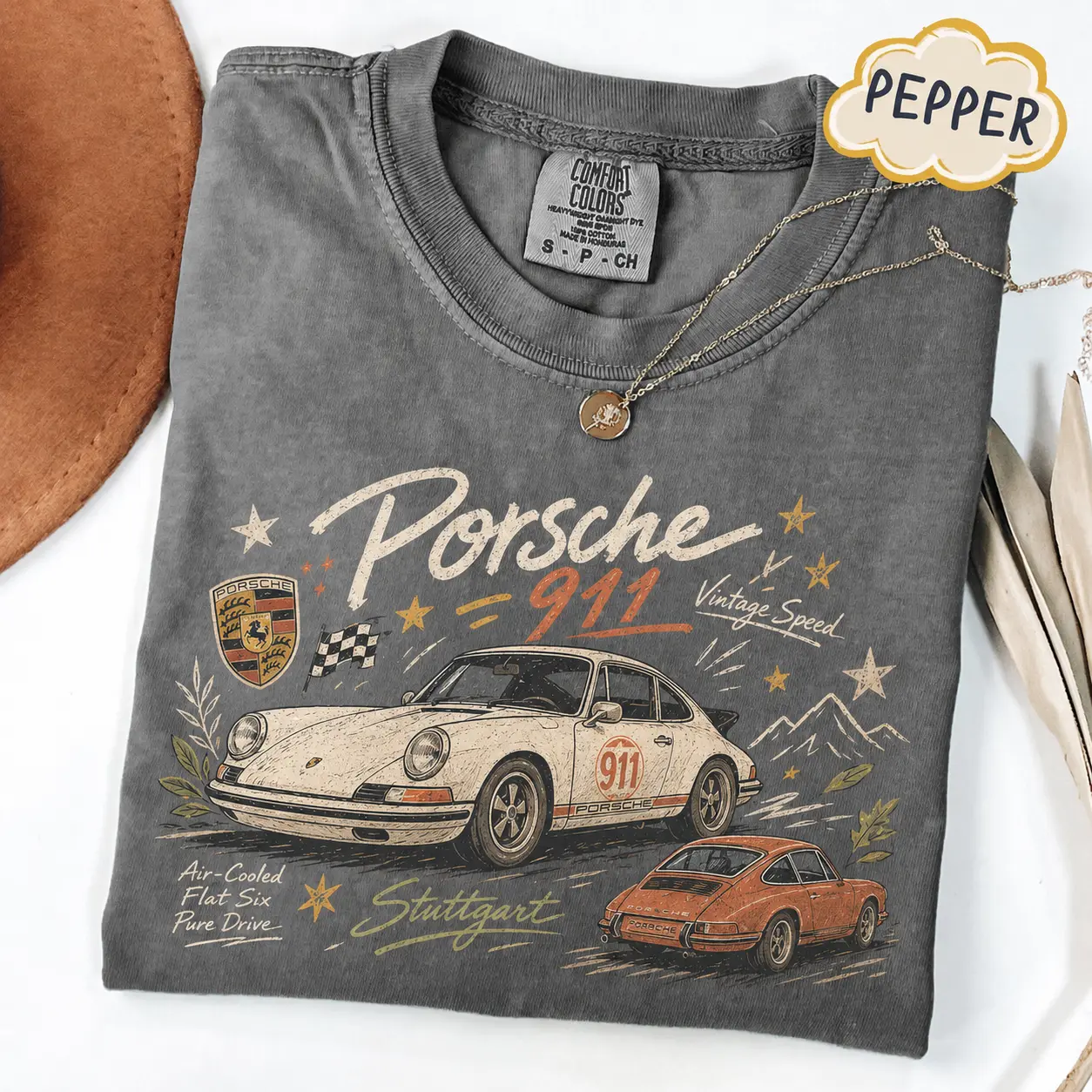 Porsche Comfort Colors T Shirt, Vintage 911 Graphic Tee, Classic Sports Car Shirt, Retro Racing Car Tee, Porsche Enthusiast Gift, Air Cooled 911 Tee for Men and Women