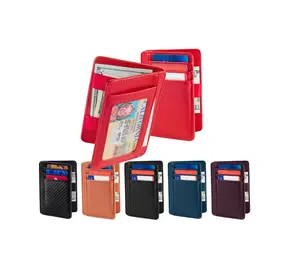 OrganiZZi MysticMagic Minimalist Wallet - Compact RFID Protected Vegan Leather Unisex Magic Wallet with 3 Card Slots & Hidden Compartments