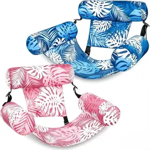 Inflatable Pool Float for Adults Women Men Teens, Foldable Portable Pool Lounge Chair, Quick-Inflate Water Hammock for Beach Vacations, Cruise Trips, Pool Parties, Lake Camping, Summer Travel,summervibes