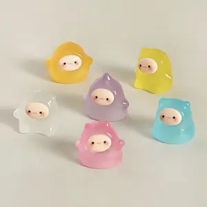 Night Glow Mini Figurine, Glow In The Dark, Cute Resin Decoration, Soft Colors, No Power Needed, Indoor Outdoor Desktop Car Home Decor, DIY Craft Accessory