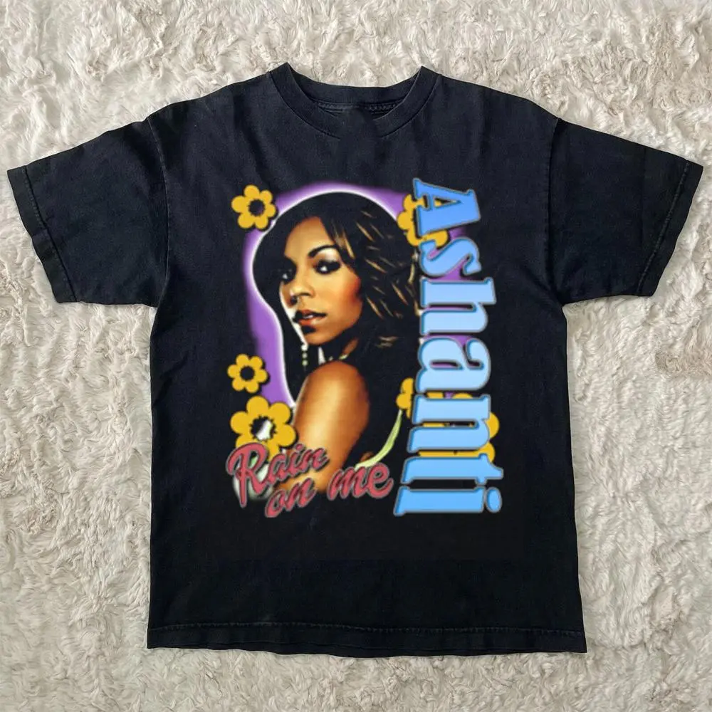 Men's Cotton Short-Sleeve Round Neck Print T-Shirt - Menswear Casual Unisex Ashanti Rap Collection Top, Available in 3XL HWW22129, Shortsleeve, Graphic, Basic, Crew Neck, All Seasons, Digital Print, Fitted, Machine Washable, 5Xl, S To 5Xl