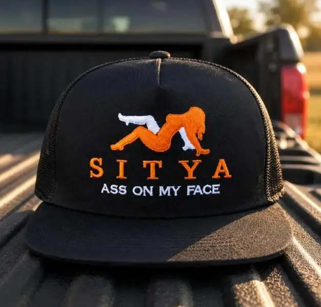 [Buy 1 get 1 FREE ] Embroidered Sityaaaass On My Face Hat, Funny Cap gift For Him, Cotton Mesh Back Breathable Snapback, Summer outdoor Cap