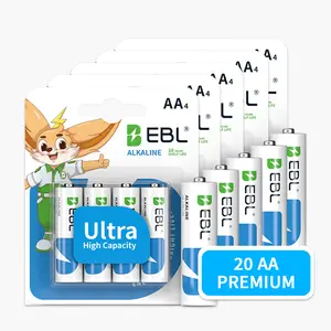 EBL 20-Count AA Alkaline Batteries, Long-Lasting Power for Remote, Toy, 10-Year Shelf Life