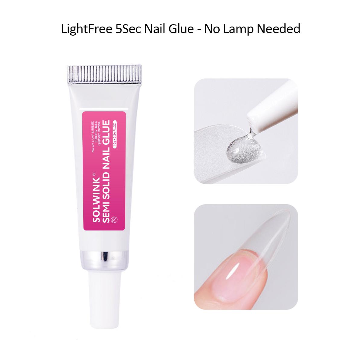 SOLWINK 10g LightFree 5Sec Nail Glue - No Lamp Needed Crystal Clear Jelly Gel