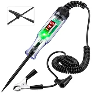 Automotive Test Light with 3-48V Digital Display, Circuit Tester Automotive with Voltmeter and Dual Color Polarity Indicator Light, Electrical Voltage Test Pen with Sharp Stainless Probe