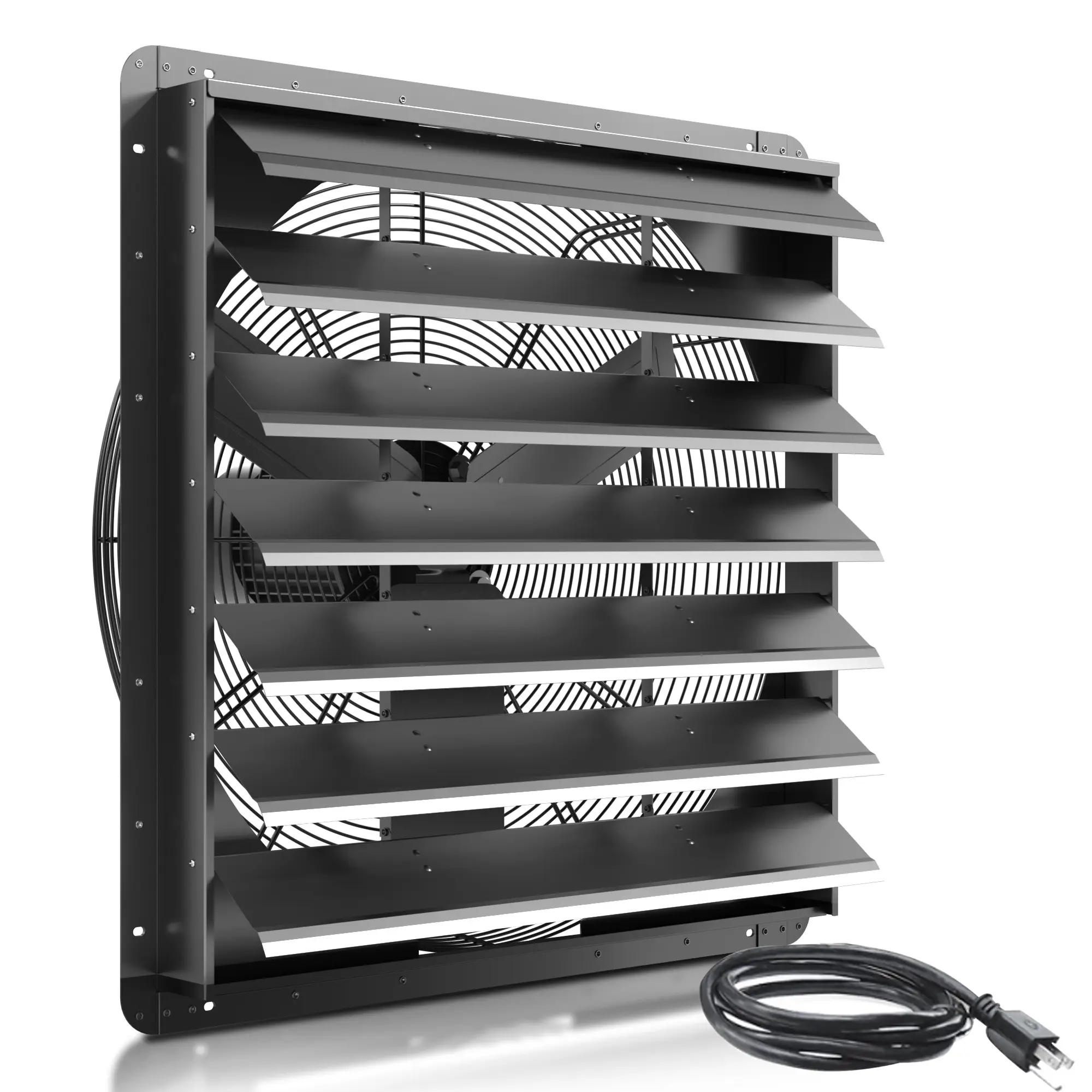 Wall Mount Exhaust Fan, High Speed Automatic Shutter Aluminum Vent Fan Rust Proof 120V ETL Listed for Garage Greenhouse Factory Shop, 2 Models Available
