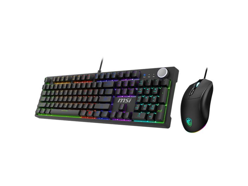 MSI Forge GK320 Combo RED US - Gaming RGB Keyboard & Mouse Set, Full Keys Anti-Ghosting, 12,800 DPI Optical Sensor, 13-Mode RGB, up to 12,800 DPI, Black