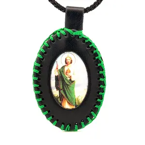 St Jude Leather Scapular Necklace
