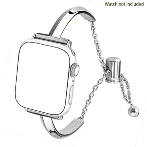 Stainless Steel Apple Watch Band, Adjustable Strap for Women & Men, Compatible with Series S10-Se, Durable Wearable Accessory