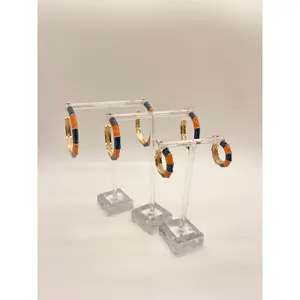 Ashlynn Navy & Orange Earrings