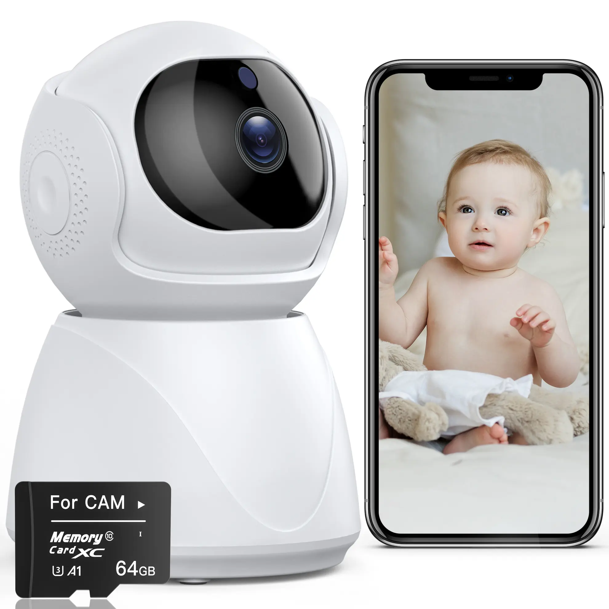 Indoor Security Camera - 2.5K 4MP High-Definition Lens, Ac Powered Plug-In Cable-Ready, 2.4GHz WiFi Pan-Tilt, Non-Subscription AI Person/Pet/Cry Detection, IR Night Vision, Full Duplex 2-Way Audio, Motion Sensor, Micro Audio Pickup, Phone App Monitoring