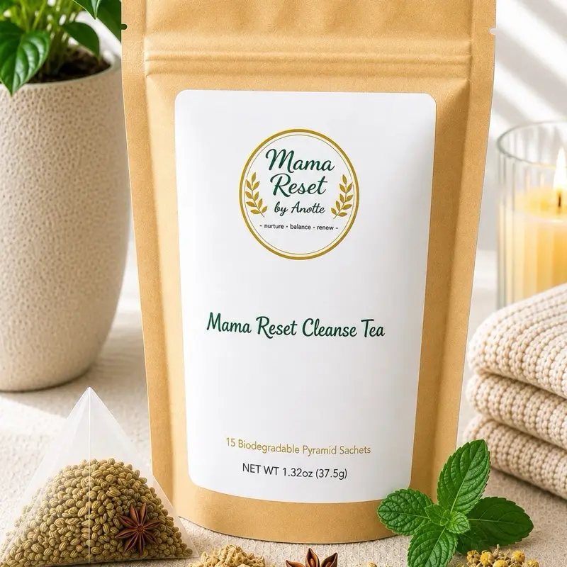 Mama Reset Cleanse Tea | Herbal Cleanse Tea | 15 Biodegradable Pyramid Sachets