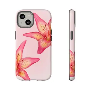Pink Lily Flower Phone Case | iPhone 16/15/14/13/12/11 Pro Max Galaxy S23/S22/S21..., Trendy Cool Girl Y2K Phone Case