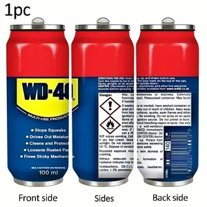 1pc 17oz WD-40 Classic Can Shape Insulated Tumbler,Stainless Steel Vacuum Insulated Water Bottle , Portable Leakproof Travel Mug for Outdoor Camping, Sports & Daily Use