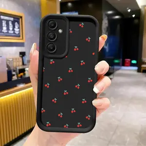 Phone Case with Small Cherry Pattern, TPU Shockproof Full Protection Case, Suitable for Samsung S21/22/23/24/25/NOTE20 PLUS ULTRA FE A13/14/15/16/17/33/34/35/36/52/53/54, Ideal Gift for Friends and Family, T15