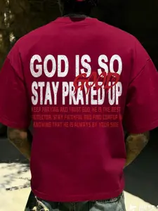 God Is so Good Faith Theme Print American Retro Style Short Sleeve T-Shirt, Casual Loose-Fitting Apparel, Without Collar and Button