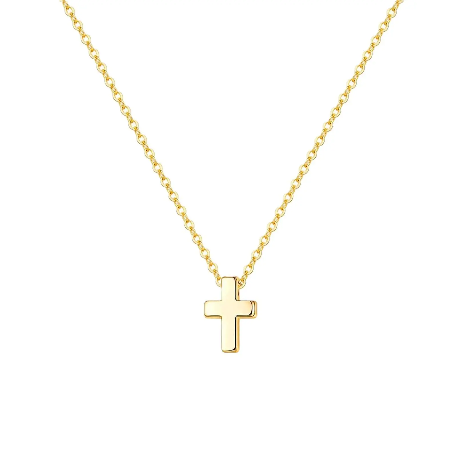 Gold/Silver Cross Necklace for Women Dainty Pendant Religious Jewelry Gift Faith Accessory