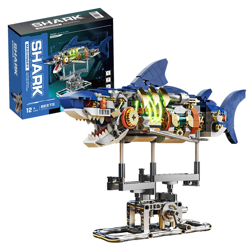 HEGOAI 687-Piece Marine Creatures Building Blocks Kit, Assembly Bricks Brick Set with Display Stand, Light, Creative Building Blocks DIY Playset, STEM Toys for Sea Enthusiasts