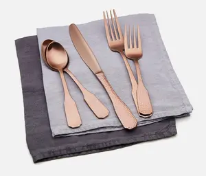 Sedona Hammered Brushed Copper Finish Flatware 10pc Set Sedona Hammered Brushed Copper Finish Flatware 10pc Set