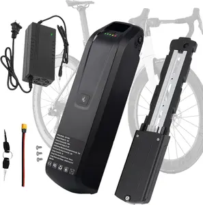 36V 10.4Ah Ebike Battery Pack with 30A BMS, 4 Pin Baseplate, Power Switch and Safety Lock for 0-750w Ebike Motor
