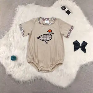 New Clothes Baby Boy Camouflage Duck Romper with Short Sleeves And Matching Hat Set for Newborn Photography Outfits Boys' Summer Clothing