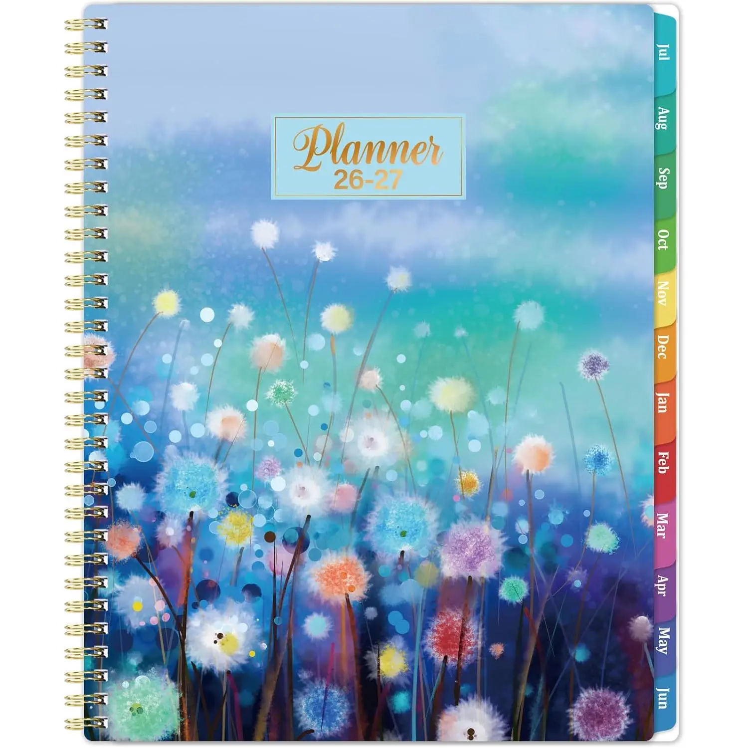 Planner 2026-2027 - Academic Planner 2026-2027, Weekly and Monthly Planner 26-27, Calendar Planner, Jul. 2026 - Jun. 2027, 11" x 8.5", Colorful Tabs,  Pocket, Holidays, -Wire Binding