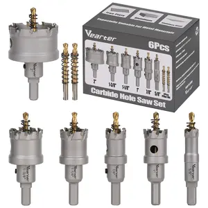 8PCS TCT Hole Saw Kit, 5/8'' to 2'' Carbide Bit Set with Pilot Drill, Holesaw for Hard Metal, Stainless Steel, Iron, Mild Steel, Aluminium, Alloy, Plastic, Fiberglass