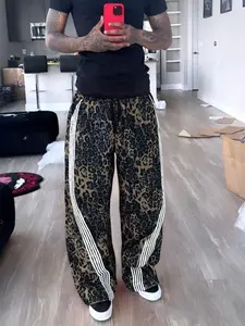 Men's Leopard Striped Print Sweatpants, Casual Comfy Regular Fit Jogger Pants for Spring & Fall, Fashion Men's Bottoms for Daily Wear, Trouser, Casual Streetwear Trousers
