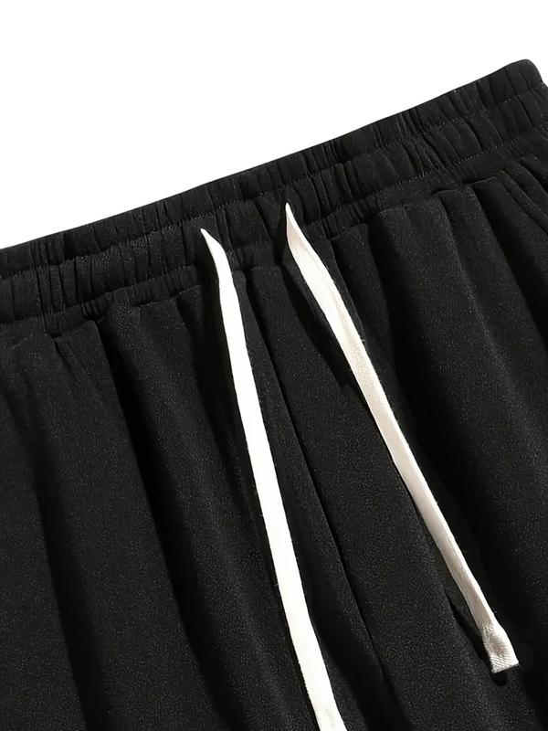 Clean Gent Men's Drawstring Waist Sports Sweatpants, Casual Regular Fit with Pockets, Classic Style Fashionable Comfortable Athletic Trousers Suitable for All Seasons, Men's Bottoms