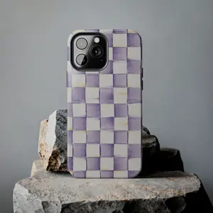 Mackenzie Childs Violet Check Phone Case for iPhone