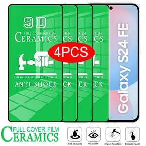 US-CASE - 4PCS Ceramic Film For Samsung Galaxy S24 Fe S23 S22 Plus S21 S20 Fe A71 A51 A72 A12 A32 A22 A52 Full Cover Screen Protector Film