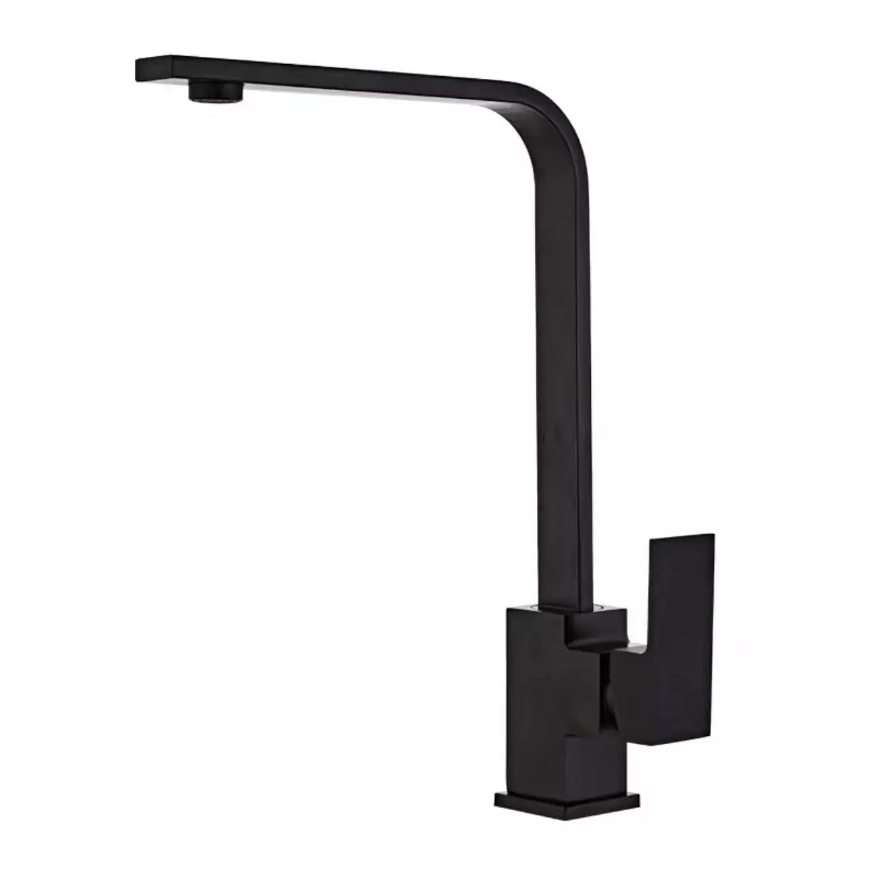 Classic Square Kitchen Faucet, Chrome Finish, Single Hole Installation, Ceramic Valve Core, Cold Hot Water Dual Function, Durable Design