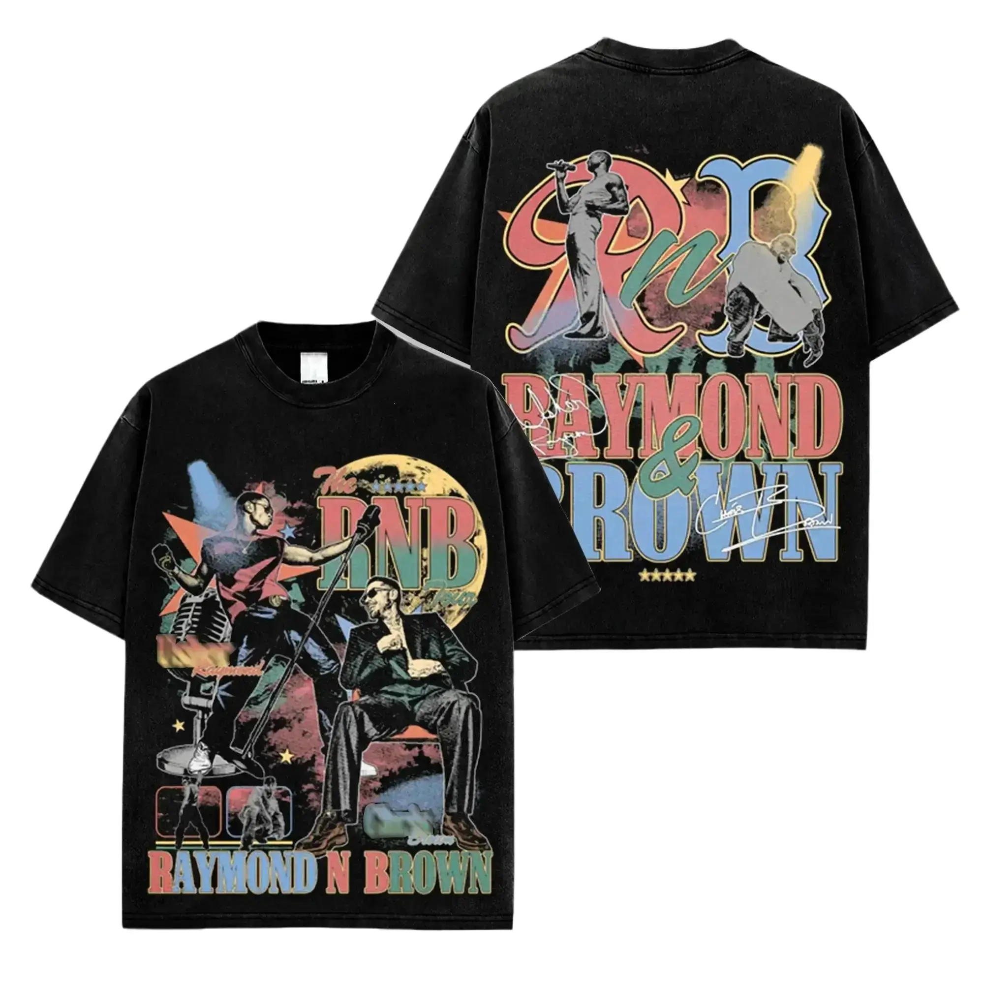[FREE SHIP] The R&B Tour 2026 : Raymond & Brown #3 Graphic Premium Cotton T-Shirt, R&B Music Duo Graphic Tee, Urban Hip Hop Soul Streetwear Shirt, Concert Tour Merch, Gift for R&B Fans, Vintage Music Tee
