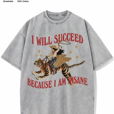 100% Cotton Vintage Acid Wash Surreal Winged Tiger Art streetwear The perfect gift for summer and autumn. graphic tees for men