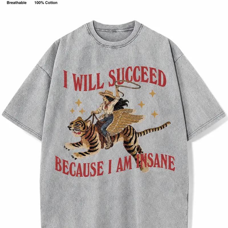 100% Cotton Vintage Acid Wash Surreal Winged Tiger Art streetwear The perfect gift for summer and autumn. graphic tees for men
