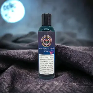 Blue Full Moon Florida Water to Protect Against the Evil Eye Wealth | Made with Citrus, Herbs & Essential Oils | Hoodoo,  Voodoo, Wicca, Pagan | 4 oz Aromatherapy