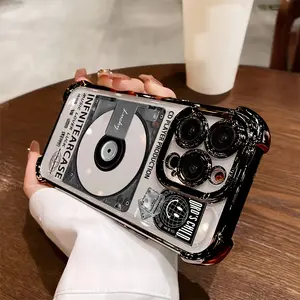 A Phone Cover Featuring a Timeless Vinyl Record Pattern, Compatible with for iphone Models 16, 15, 14, 13, 12, 11 Pro Max, X, XR, XS Max, 8, And 7 Plus, Comes with a Transparent Soft Back for Extra Drop Protection