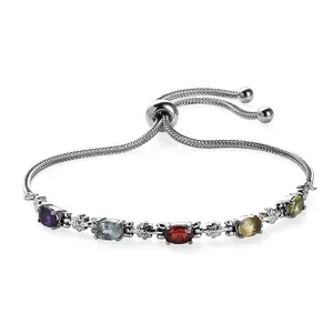 Birthstone Bracelets for Women - Charm Bolo Bracelet Adjustable Stylish - Engagement Anniversary Wedding Cute Sparkling Jewelry - Promise Gemstone Jewelry - Birthday Christmas Gifts for Womens