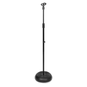 Adjustable Mic Stand - Height Adjustable, Sturdy Metal Base, 2.8'-5'